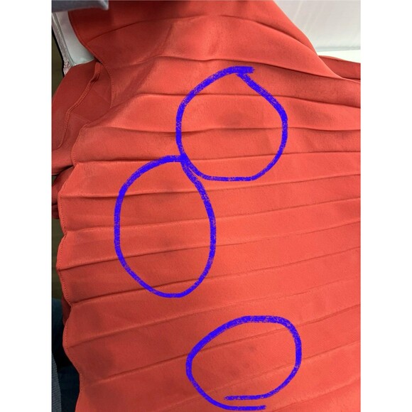 Anthro Midi Dress Pleated Chiffon Rust Orange Sweetheart Bodice XS 4/6 Chic Prom - Picture 7 of 14